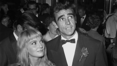 A young Sean Connery and Diane Cilento at a premiere of 'Sleeping Beauty' in 1959. Getty Images