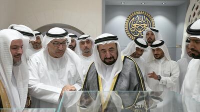 Sheikh Dr Sultan bin Muhammad Al Qasimi, Supreme Council Member and Ruler of Sharjah, inaugurates Sharjah Mosque in the Al Tay area. WAM