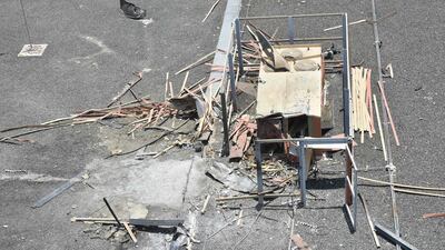 Damage on the roof of Abha airport. AFP