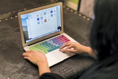 Researchers found most students use the internet to watch films or scroll social media, rather than as an academic aid. Photo: The National