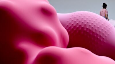 Sculptures at the exhibition Devouring Lovers by Spanish artist Eva Fabregas, at Hamburger Bahnhof Museum in Berlin. EPA