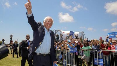 Democratic presidential candidate, senator Bernie Sanders,. Damian Dovarganes / AP