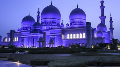 Ramadan sunrise at Sheikh Zayed Grand Mosque. Victor Besa / The National