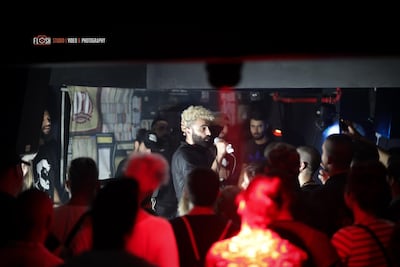 Emsallam during his 2018 performance in Haifa. Flash Studio