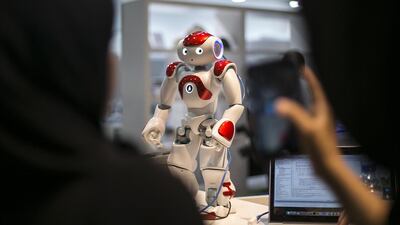 The first Mohammed bin Zayed Majlis for Future Generations opened at the Abu Dhabi National Exhibition Centre on Tuesday. It concludes on Wednesday. Mona Al Marzooqi / The National