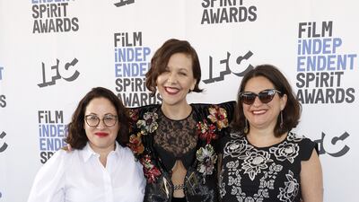From left: Osnat Handelsman Keren, Maggie Gyllenhaal and Talia Kleinhendler attend the 2022 Film Independent Spirit Awards. All photos: AFP unless otherwise specified
