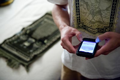 Some airlines have real-time qibla finders on in-flight entertainment systems to help determine the direction and times for Ramadan prayers. Getty Images