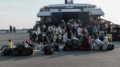 Hundreds of migrants arrive from the Greek island of Lesbos in the port of Thessaloniki. Another 700 migrants are due to be transferred later Monday, under a decision taken by the Greek government at an emergency meeting Saturday.The UN High Commissioner for Refugees said that the island of Lesbos was sheltering nearly 11,000 people at the end of August -- four times its capacity. In August alone, more than 3,000 people had arrived there, said the agency. AFP