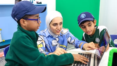 Teachers at the American Community School Abu Dhabi are using technology to engage pupils in Arabic lessons. All photos: Victor Besa / The National