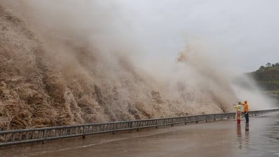 Large waves crash on to the waterfront as Typhoon Dolphin approaches Taizhou, China. Reuters