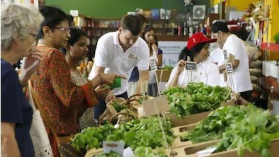 The market's produce is handpicked from farms near Al Ain and Abu Dhabi 48 hours before its delivery to consumers. Antonie Robertson / The National