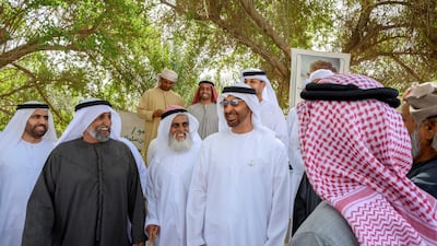 Sheikh Mohamed bin Zayed visits Oud Al Raha in Um Ghaffa. Saeed Al Neyadi / Ministry of Presidential Affairs
