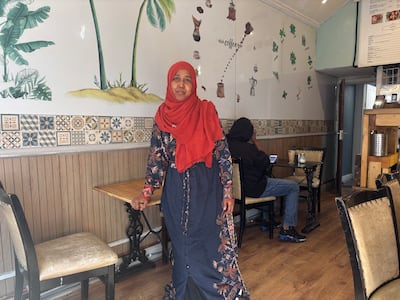 Businesswoman Fatima Al Jumaa supports Labour's Sagal Abdi-Wali but said putting up the party's posters was bad for business. Photo: Lemma Shehadi