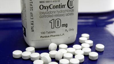 A US judge has ordered that drugmakers such as Purdue Pharma, manufacturer of OxyContin (pictured), distributors and retailers should all face trial for their role in the country's opioid crisis. AP Photo