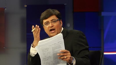 Indian TV journalist Arnab Goswami is known for his combative interview style. Getty Images