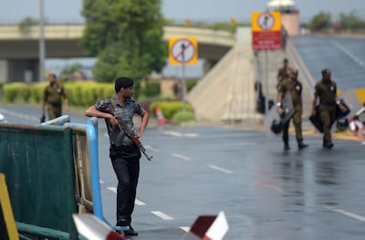 Pakistani security personnel patrol outside the Alama Iqbal International Airport in Lahore ahead of the arrival of former prime minister Nawaz Sharif from London on July 13, 2018. AFP
