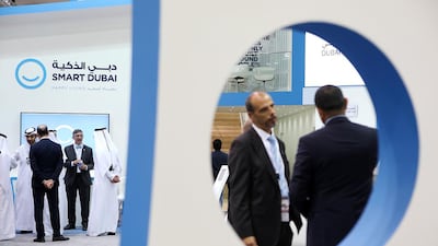Smart Dubai’s pavilion at Gitex Technology Week. Pawan Singh / The National