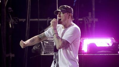 Eminem performs at the Reading Festival in the UK in September. Yui Mok / AP Photo / PA