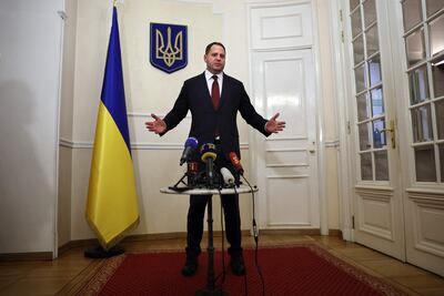 Ukraine's presidential adviser Andriy Yermak at the Ukrainian ambassador's residence in Paris, in January. AFP