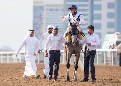Chiefdom gave trainer Salem bin Ghadayer his first Jebel Ali Mile win. Erika Rasmussen for The National