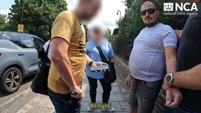 The moment Ahmed Ebid was arrested by officers from the National Crime Agency. NCA / PA