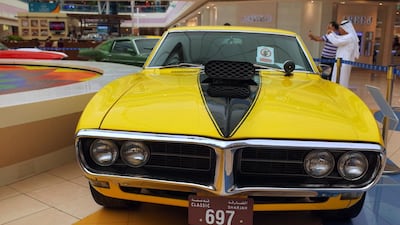 A 1967 Pontiac Firebird at the Classic Car Show in Marina Mall, Abu Dhabi. Delores Johnson / The National