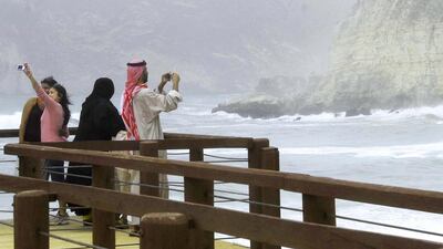 Mughsail Beach in Salalah, above, attracts many tourists from across the Gulf during the season, which begins from mid-July until September. Randolph Caguintuan / Reuters