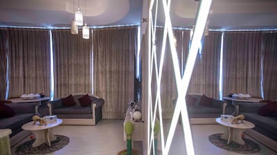 The living room in the apartment