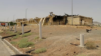 A view of the damaged building after a fire broke out at Iran's Natanz nuclear facility, in Isfahan, Iran, on July 2, 2020. Reuters