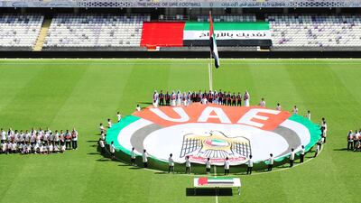 November 3, 2015- Officials, players and children took part in a flag-raising ceremony at Hazza Bin Zayed Stadium in Al Ain.Courtesy Al Ain FC