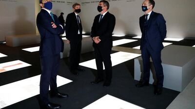 Sheikh Abdullah bin Zayed, Minister of Foreign Affairs and International Co-operation and his Israeli counterpart Gabi Ashkenazi visit the Holocaust memorial together. Reuters