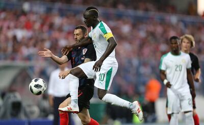 Croatia's Marcelo Brozovic in action with Senegal's Sadio Mane during a friendly on June 8. Antonio Bronic / Reuters