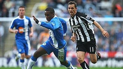 Charles N’Zogbia, left, who scored twice against former club Newcastle United recently, has the potential to make it to the top, according to Roberto Martinez, his Wigan Athletic manager.