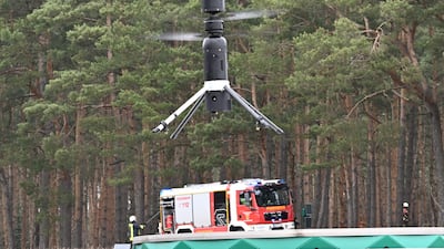 An AI drone is used for forest fire detection in Germany. But the line between peaceful and military uses of tech is becoming blurred. AFP