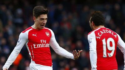 Right-back: Hector Bellerin (Arsenal). The teenager scored his first Arsenal goal with the calmest of finishes in the 5-0 win over Aston Villa. It capped a fine individual display. Eddie Keogh / Reuters
