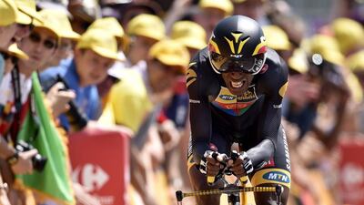 Daniel Teklehaimanot shown during the 2015 Tour de France. Eric Feferberg / AFP
