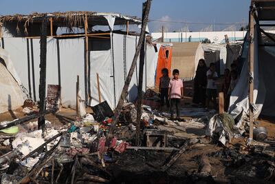 The damage from an overnight Israeli strike in the central Gaza Strip. AFP
