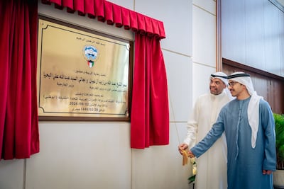 Sheikh Abdullah, Deputy Prime Minister and Minister of Foreign Affairs, and Kuwait's Foreign Minister Abdullah Ali Al Yahya at the opening of the new Kuwaiti Embassy in Abu Dhabi in September. Wam
