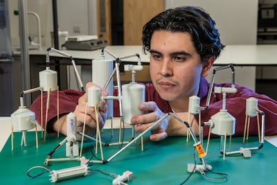 AquaLunarPure by Queen Mary University of London would use a reactor to melt lunar ice to separate the dust and rock particles. Photo: Max Alexander / UK Government