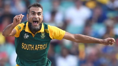 Imran Tahir, who took four wickets against Sri Lanka in the quarter-finals, considers himself more South African than Pakistani and wears his pride on his sleeve. Indranil Mukherjee / AFP