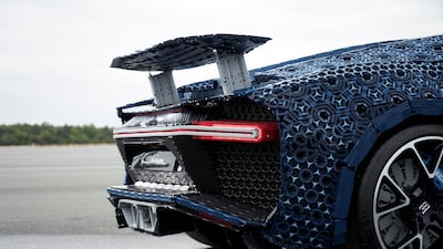 It comes with a functional rear spoiler. Bugatti Automobiles SAS