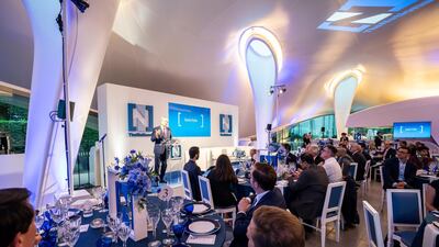 Gavin Esler speaking at the event.