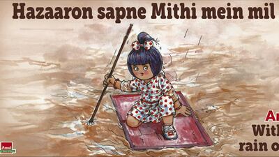 Amul made reference to the 2019 floods in Mumbai. Courtesy Amul / daCunha Communications