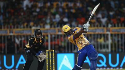 Johnson Charles of Bengal Tigers bats during the T10 League match against Kerala Kings. Francois Nel/Getty Images