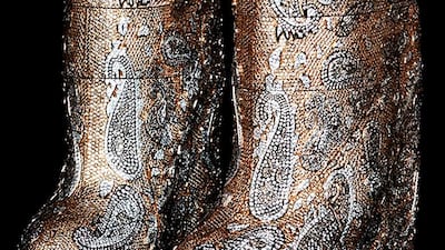 The world’s most expensive pair of boots have been designed by the Belgian fashion label A F Vandervorst. Courtesy Auro Jewels