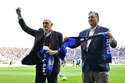 Stephen Pagliuca, right, became co-owner of Serie A club Atalanta in February and leads a consortium to take over Chelsea. AFP