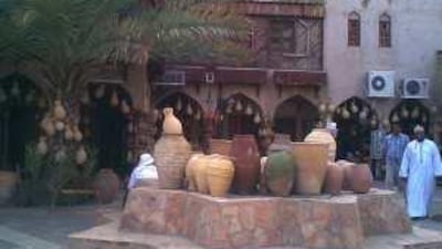 Mr al Ismaili's souvenir shop sells handicrafts to tourists.