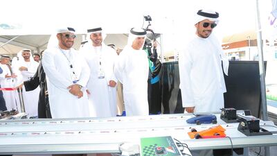 Sheikh Sultan bin Tahnoon, Member of the Executive Council, inaugurates Innovation Week in Abu Dhabi on Thursday. Courtesy Adek