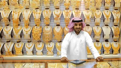 About 50 per cent of gold jewellery sold in Dubai is bought by the Asian community. Warren Little / Getty Images