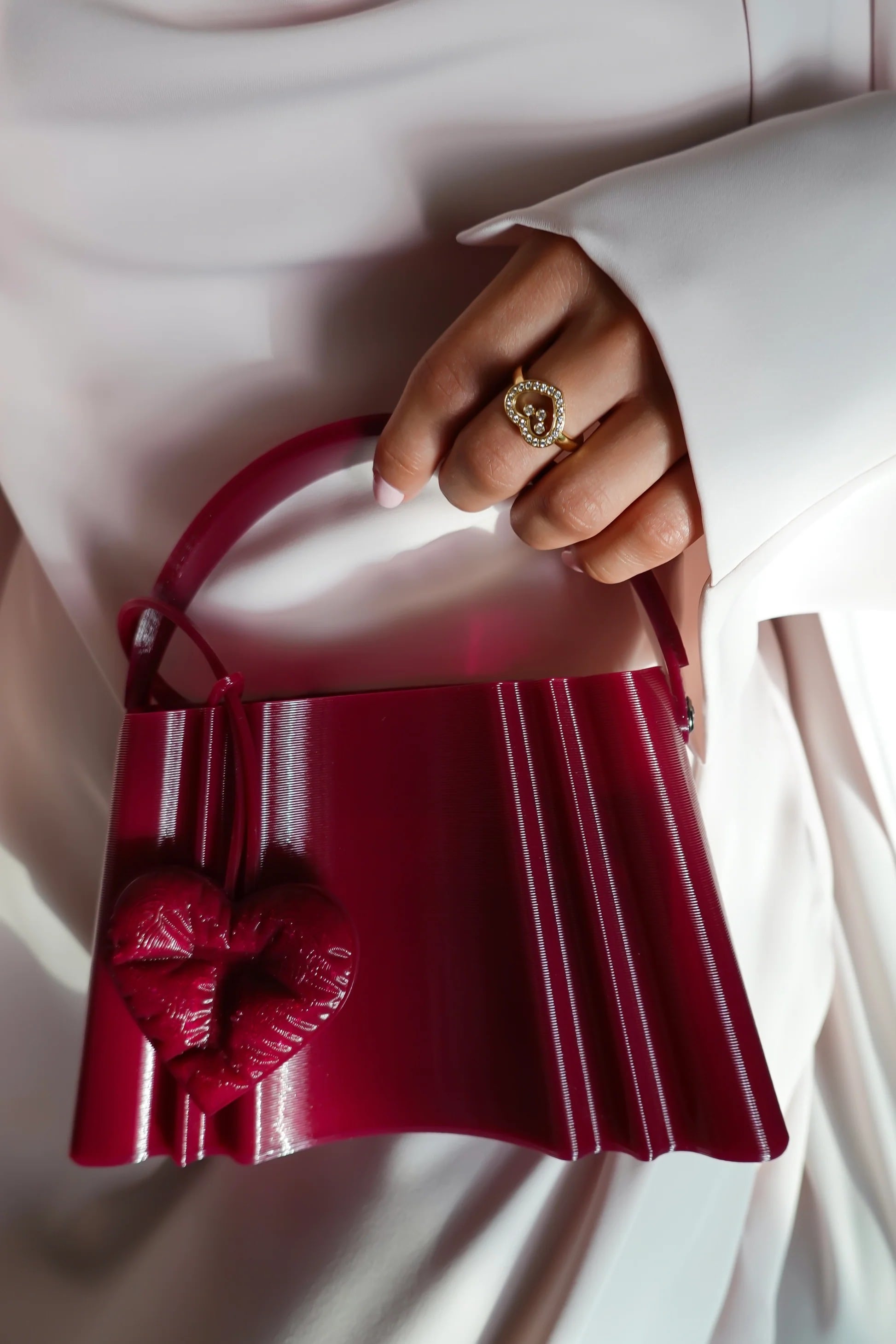 Bahraini label Touchless showcased its innovative 3D-printed handbags. Photo: Touchless